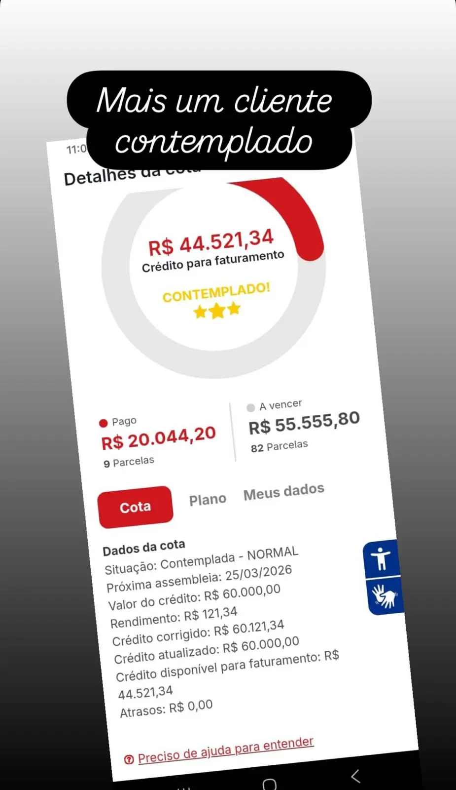 Casa conquistada pelo cliente